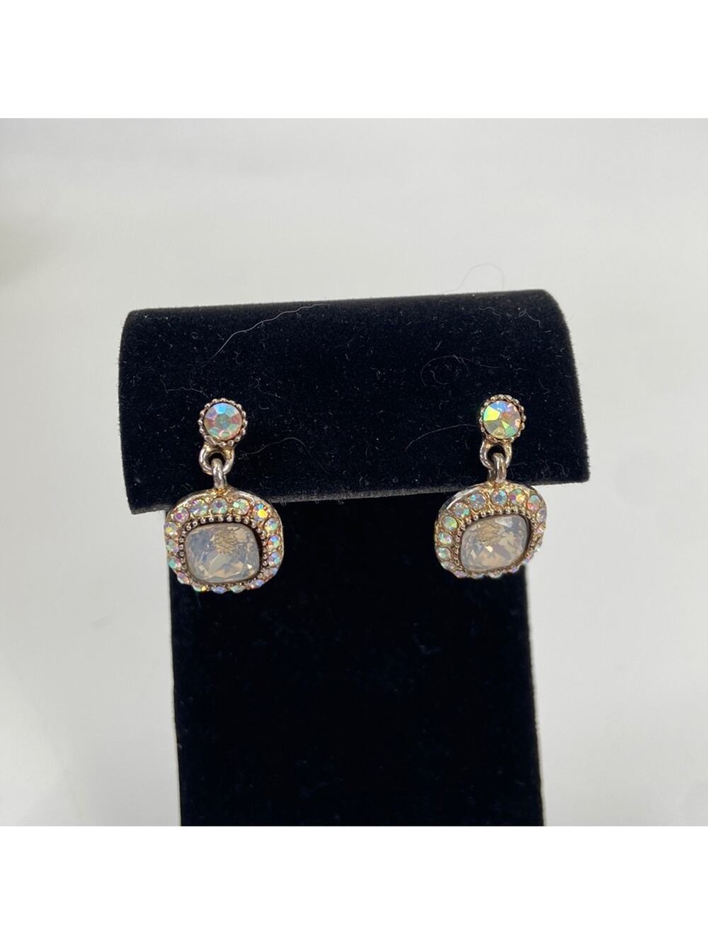 Iridescent rhinstone earrings